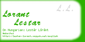 lorant lestar business card